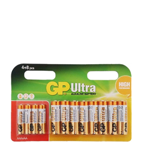 ΜΠΑΤΑΡΙΕΣ GP ULTRA ALKALINE 4AAA+8ΑΑ    BLISTER 12TEM